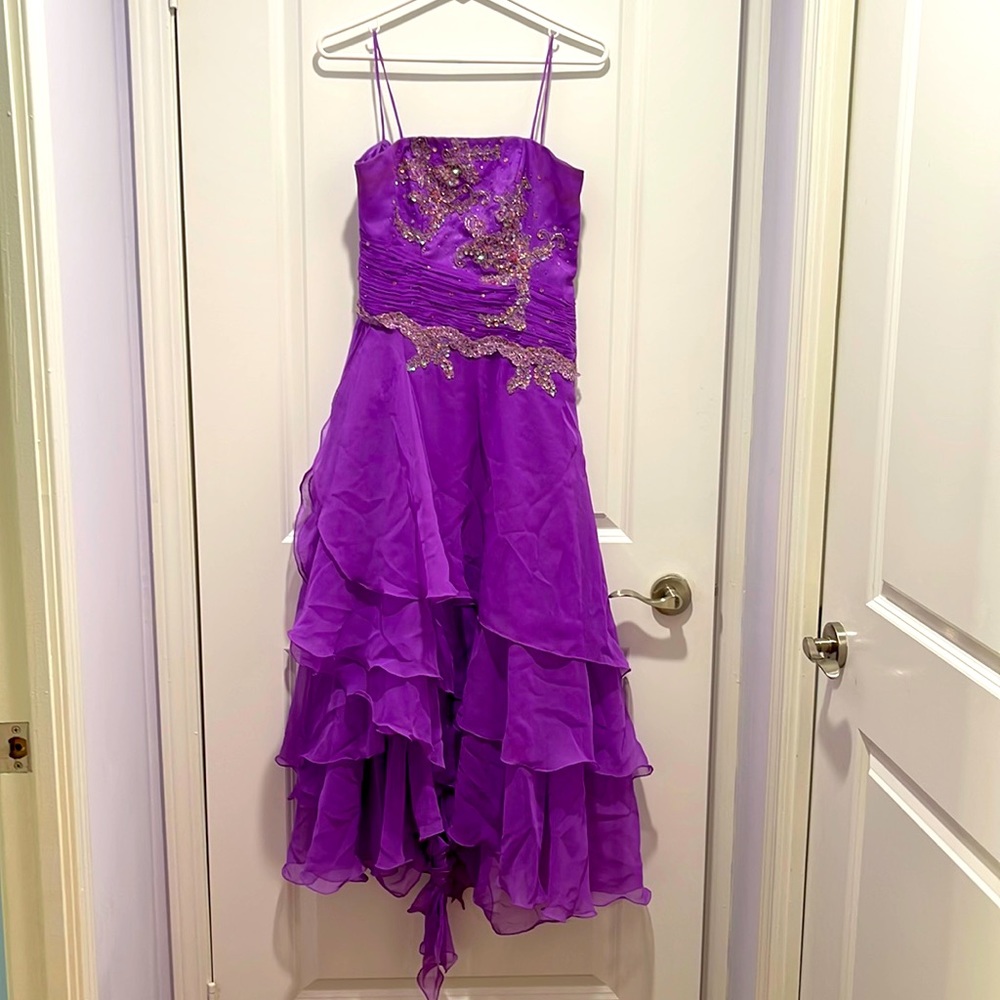 Vintage Silk Laces Layers Evening Dress